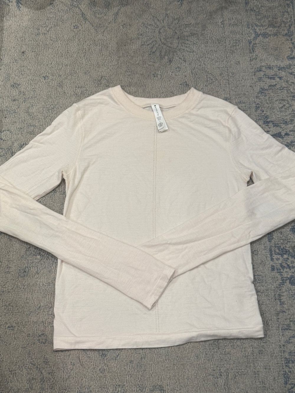 Women’s Long Sleeve Crewneck Top in Light Cream